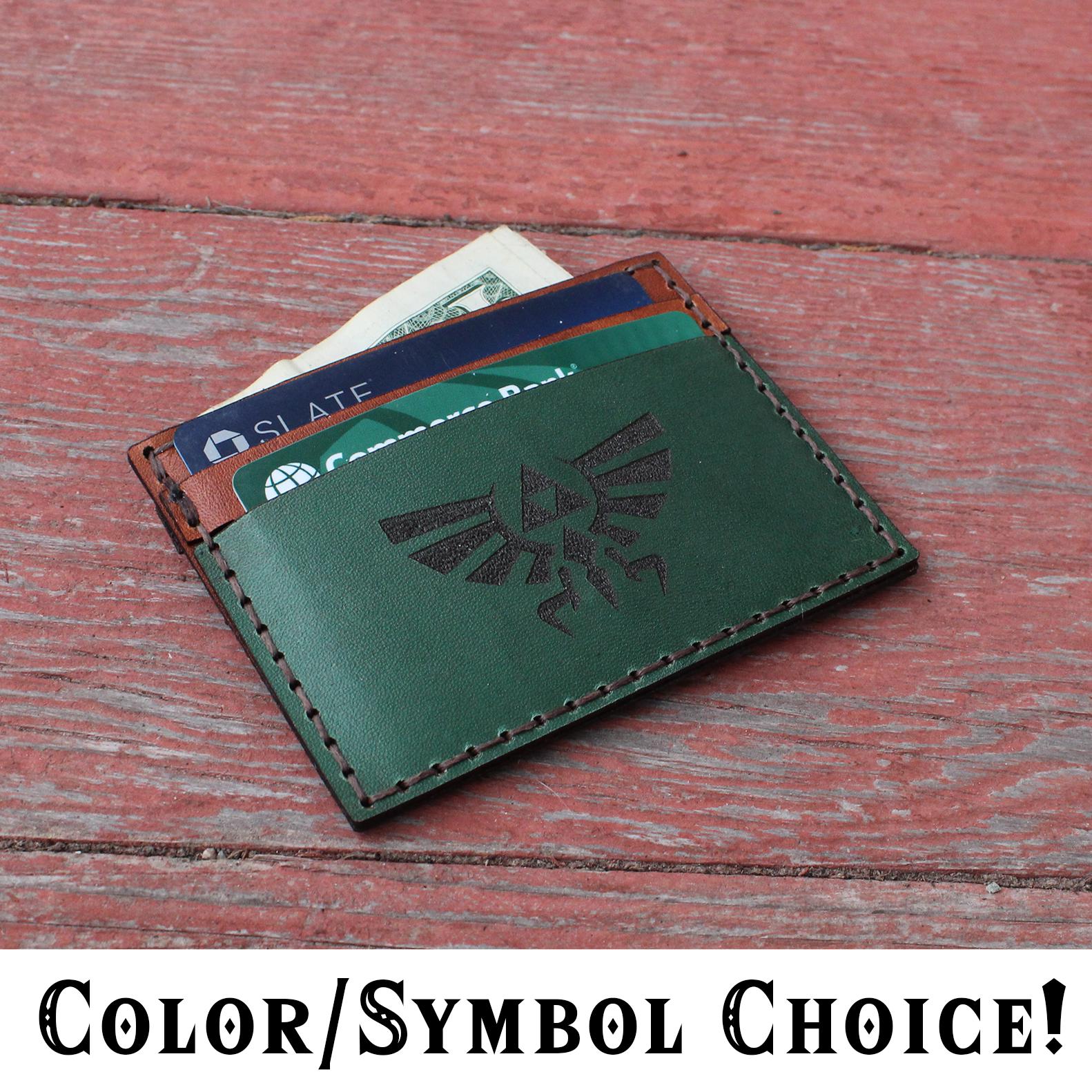 Legend of Zelda Leather Card Holder Wallet - Full Grain - Color