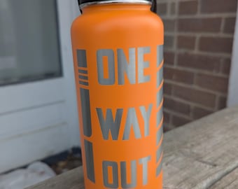 Andor One Way Out Orange Engraved Water Bottle, 32 oz, Insulated Stainless Steel Star Wars