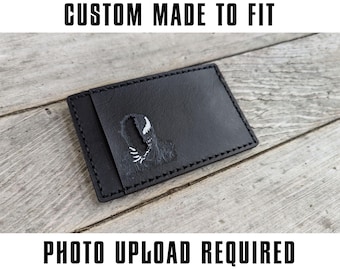 Venom ID Card Holder: Handmade Full Grain Leather Wallet, Optional Money Clip