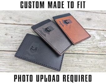 Bat Cowl ID Card Holder - Minimalist Wallet Handmade Full Grain Leather