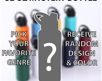 MYSTERY WATER BOTTLE, 32 oz, Insulated Stainless Steel, Multiple Genres, Hydro
