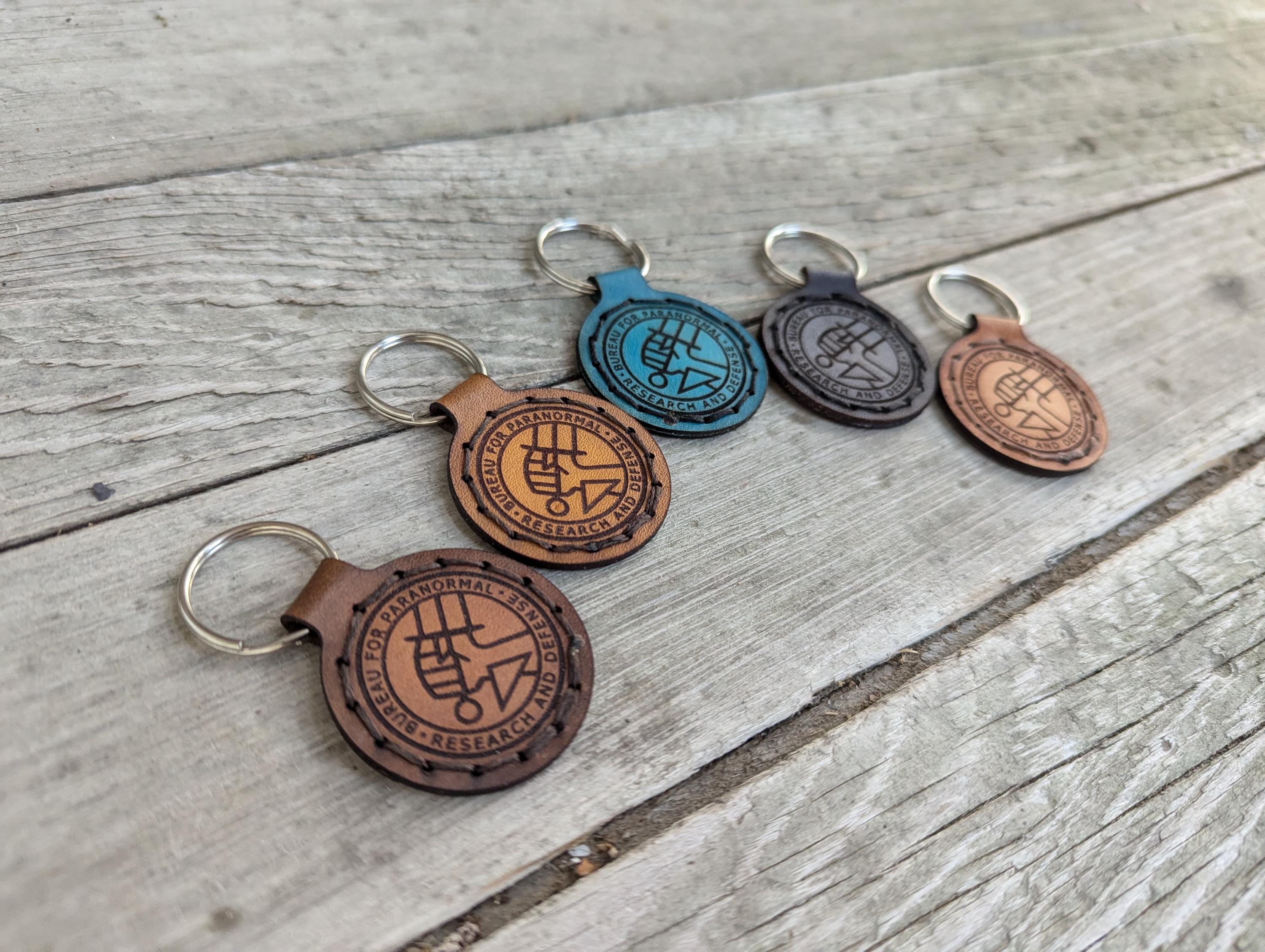 Hellboy BPRD Leather Key Fob 1.5" - Ready to ship