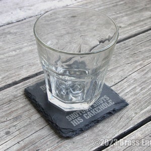 Mix and Match Supernatural Etched Slate Coasters Gray Choice of Set of 4 6 8 Sam Dean Anti-possession Men of Letters barware image 6