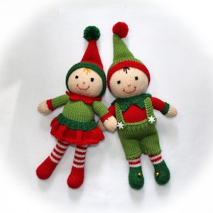 Christmas Elf Toy Knitting Pattern. Santa&#39;s Helpers. Toy doll knitting pattern. Christmas decoration.