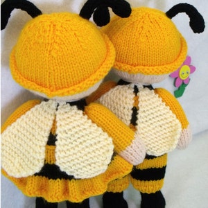 Toy Doll Knitting Pattern. Cuties. Honey Bee Dolls. PDF Instant ...