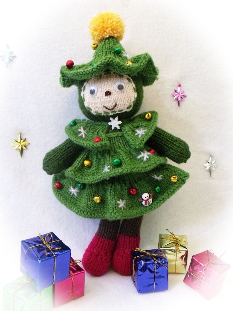 Christmas Tree Doll. Toy Knitting Pattern. Christmas Etsy