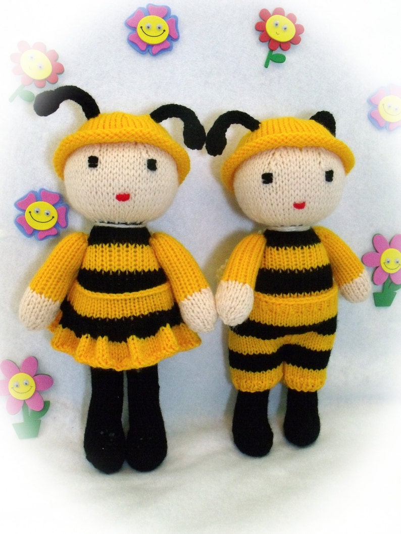 Toy Doll Knitting Pattern. Cuties. Honey Bee Dolls. PDF Instant ...