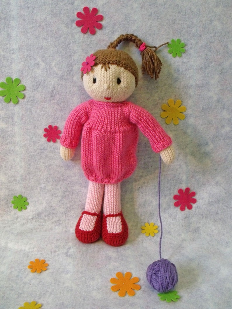 Knitting pattern for toy Rosabella doll. Doll knitting pattern. PDF instant download knitting pattern. image 1