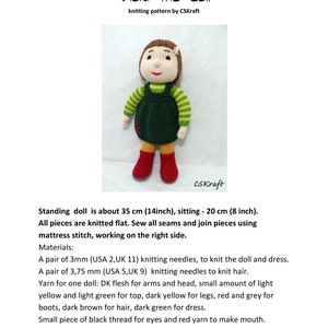 Two dolls knitting patterns deal. Toy knitting pattern. PDF instant download knitting pattern. image 4