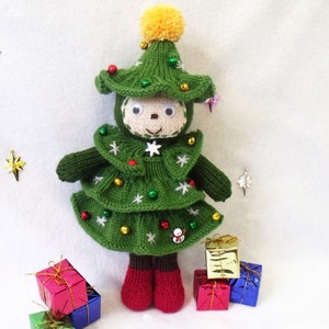 Christmas tree doll. Toy knitting pattern. Christmas decoration. PDF instant download knitting pattern.