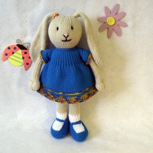 Bina the Bunny Knitting Pattern: Floppy Eared Doll (PDF Download)