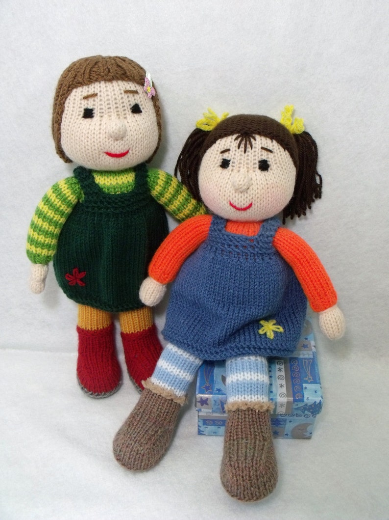 Two dolls knitting patterns deal. Toy knitting pattern. PDF instant download knitting pattern. image 2