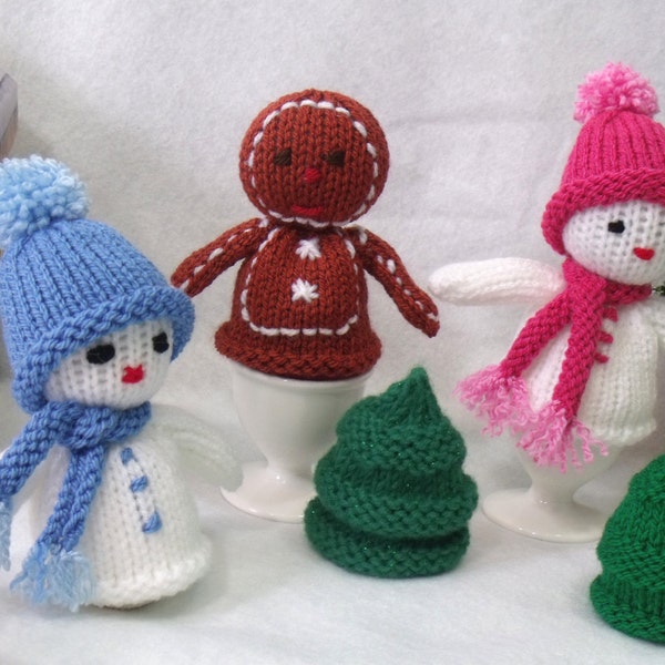 Christmas egg cosy. Knitting pattern. Christmas decoration. PDF instant download  knitting pattern.