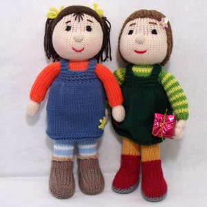 Two dolls knitting patterns deal. Toy knitting pattern. PDF instant download knitting pattern. image 1