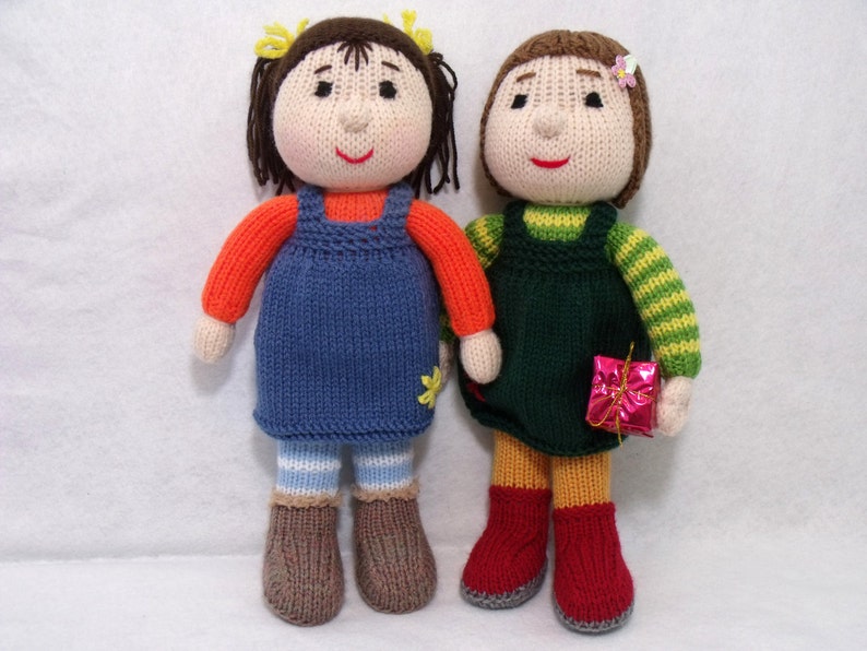 Two dolls knitting patterns deal. Toy knitting pattern. PDF instant download knitting pattern. image 1