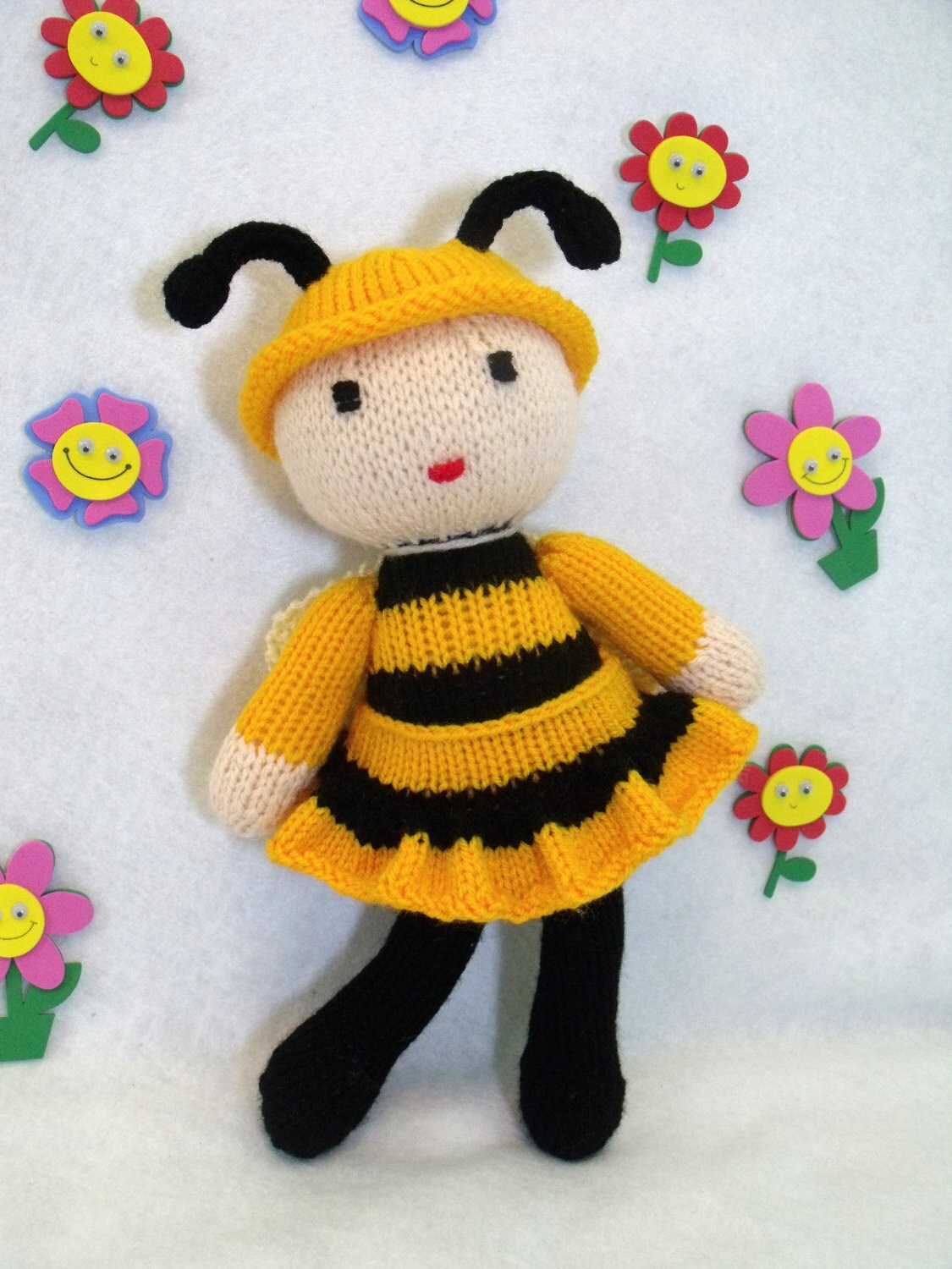 Toy Doll Knitting Pattern. Cuties. Honey Bee Dolls. PDF Instant ...