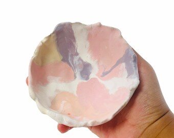 keramik skål Jewelry Bowl farverig keramik Smykkefad i pastelfarver colourful ceramic. Ceramic Bowl for decoration and small items