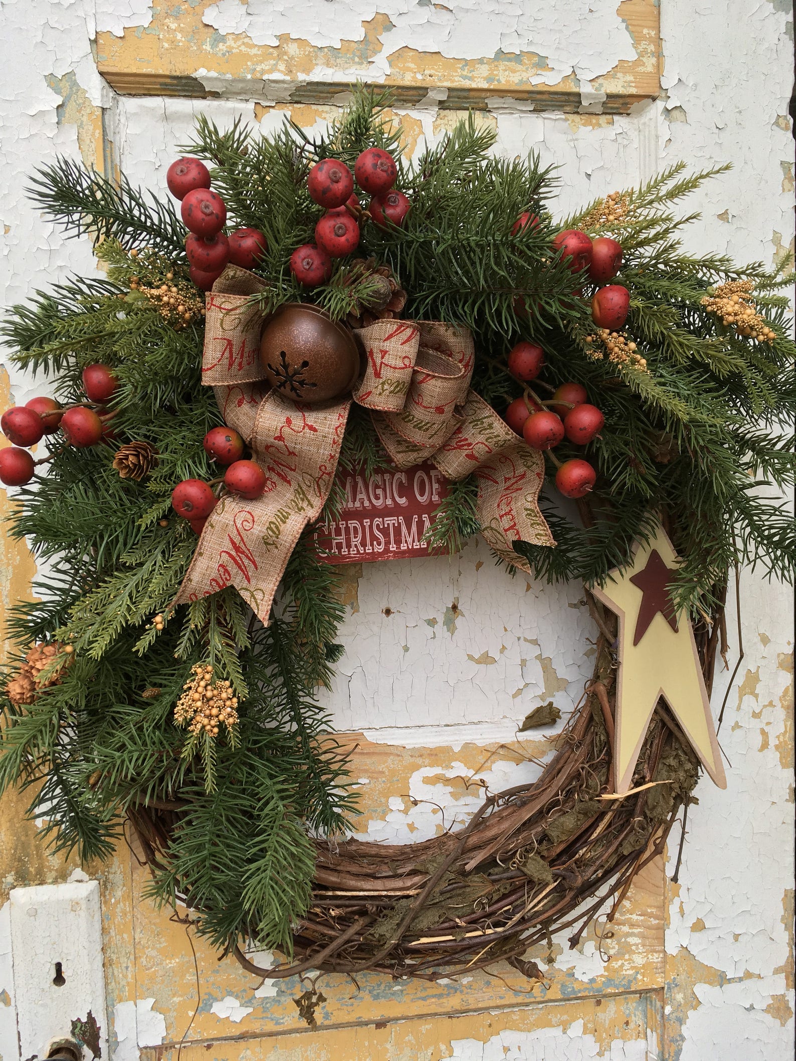 Primitive Christmas Wreath Rustic Christmas Wreath Christmas | Etsy