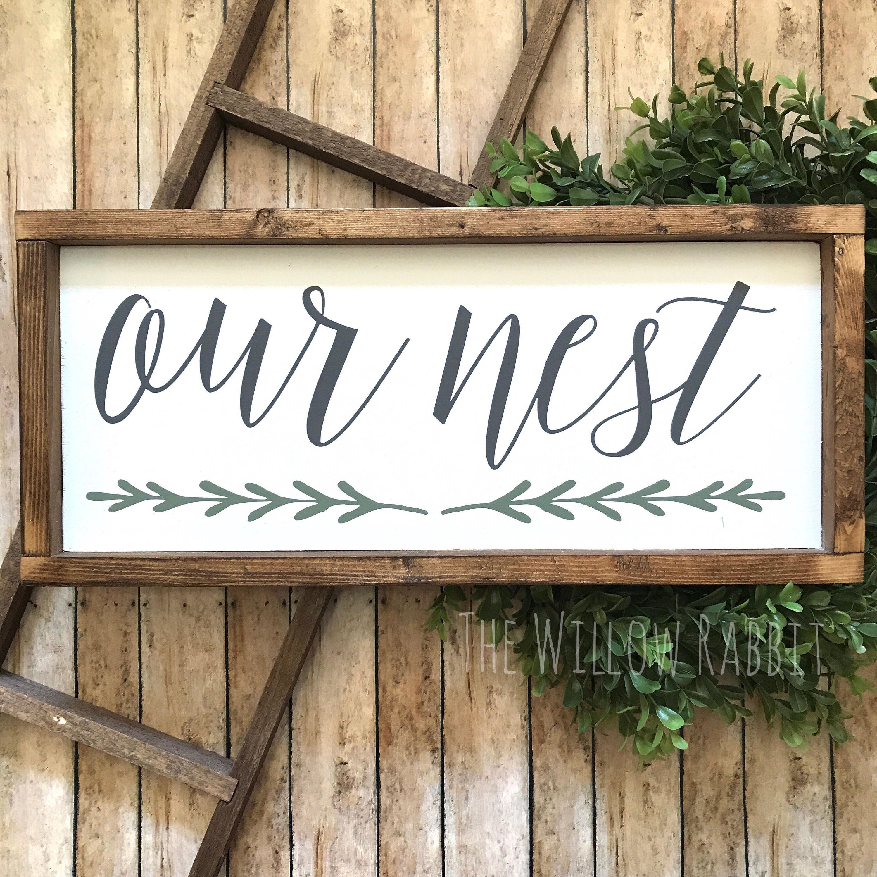 Our Nest Welcome to our Nest Farmhouse Decor Rustic | Etsy