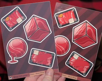Meat in a Glass Sticker Sheet - Artist Designed and Made