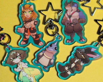 Dawntrail FFXIV Acrylic Keychains - Artist Designed and Made