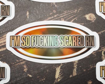 I'm so F***ing Scared RN y2k aesthetic vinyl sticker