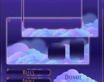 Sweet Dreams Stream Overlay and Panels Set | Human made and Designed