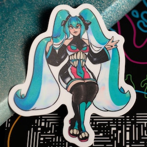 Hatsune Miku Vinyl Sticker - Sitting