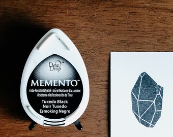 Memento dew drop ink pad - Tuxedo Black, small inker for stamping, scrapbooking tool