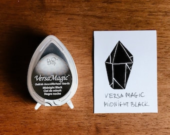 VersaMagic dew drop ink pad, midnight black, opaque ink for rubber stamps and art journaling