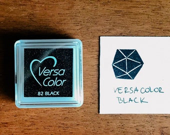 Small VersaColor ink pad in black, pigment ink for embossing, permanent ink for rubber stamps and guestbook, perfect for fingerprinting