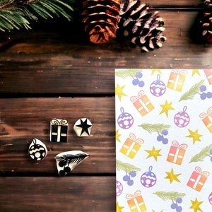 Carimbos de borracha de férias para artesãos, suprimentos para papel de embrulho DIY, ferramentas de carimbo para projetos de Natal, fabricação de cartões festivos