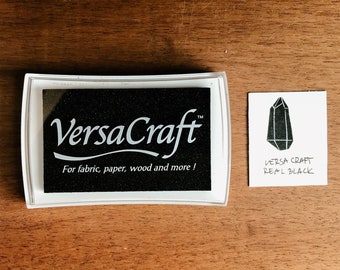 Almohadilla de tinta VersaCraft grande para textiles, tinta pigmentada negra para relieve, accesorios de scrapbooking de calidad, herramientas japonesas para hacer tarjetas