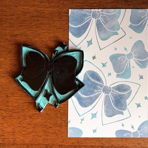 Timbro in gomma con fiocco di nastro per scrapbooking, blocco di stampa con disegno a stelle per biglietti di nozze, simpatico regalo con immagine per la mamma o per gli amanti dei lavori artigianali con la carta
