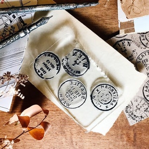 Francobollo postale d'epoca per decorazione, set di vecchi sigilli postali, fornitura di sfondi per diari spazzatura, effimeri postali antichi