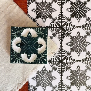 Rubberstempel Azulejo, vierkante tegelstempel voor achtergrondpatroon, handig cadeau voor liefhebber van Portugal