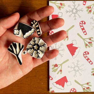 Juego de sellos de goma para manualidades navideñas para tarjetas de felicitación, adornos con estampados festivos para etiquetas de regalo, sellos festivos para bullet journal