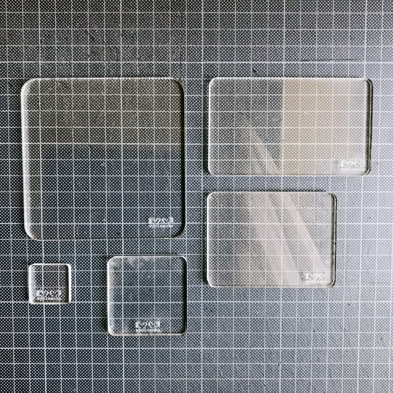 Acrylic clear blocks for rubber stamps, various sizes to choose, transparent base for cling photopolymer stamps, solid reusable mount image 6
