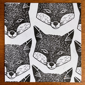 Fox stamp rubber hand carved / autumn fall design / wild animal lover stationery / cardmaking animal stamp / woodland craft image 10