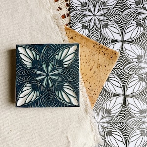 Sello de goma con mosaico de flores para scrapbooking, mosaico portugués para decoración de bullet journal, regalo único para el día de la madre