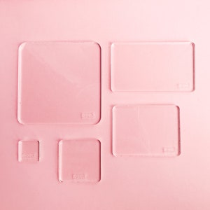 Acrylic clear blocks for rubber stamps, various sizes to choose, transparent base for cling photopolymer stamps, solid reusable mount image 4
