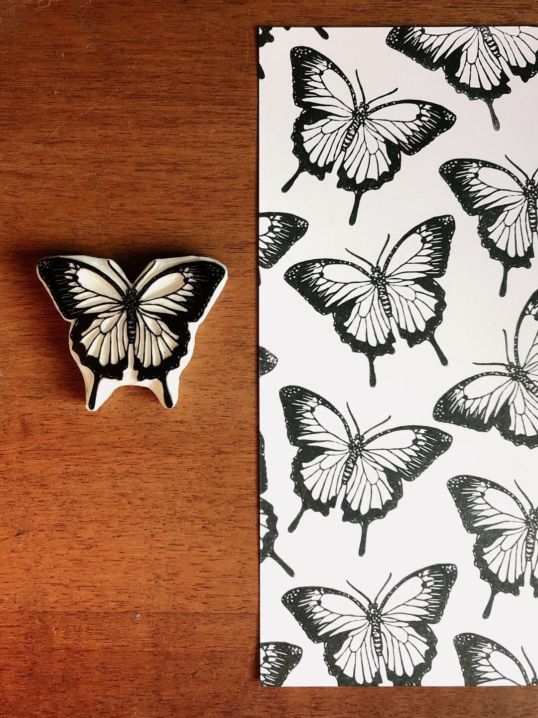 Swallowtail Butterfly Outline Rubber Stamp for Artistic Journal