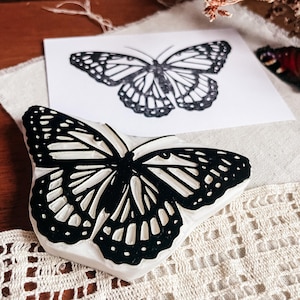 Sello de goma de mariposa Virrey, sello de insecto botánico para hacer tarjetas, regalo para amantes de los insectos, material para diario de jardín, material efímero de la naturaleza