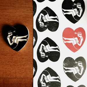 Rubberstempel meisje met boek voor leesliefhebber, hartvormige stempel voor verjaardag bibliothecaris, mooi bladwijzerornament voor haar, vintage design