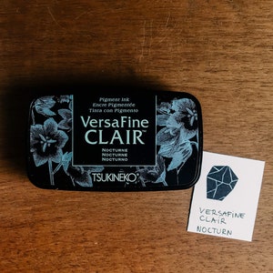 Almofada de tinta preta VersaFine Clair, almofada de carimbo à base de óleo para scrapbooking, tinta permanente grande para detalhes finos, suprimento de relevo premium