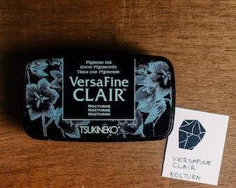 VersaFine Clair ブラックインクパッド、スクラップブッキング用油性スタンプクッション、細かいディテール用の大型永久インク、プレミアムエンボスサプライ