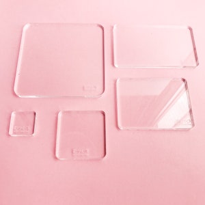 Acrylic clear blocks for rubber stamps, various sizes to choose, transparent base for cling photopolymer stamps, solid reusable mount image 2