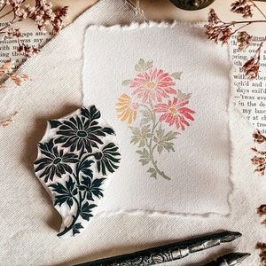 Rubberstempel met wilde bloemen voor kaarten maken, romantisch cadeau voor tuinliefhebber