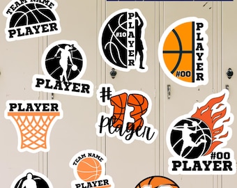 Imán de casillero de baloncesto personalizado con nombre y número de equipo personalizados