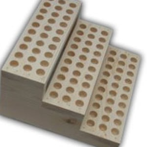 Wooden Display Rack for Lip Balm Tubes - Outer Diameter of 11/16&quot; Holes - 3 Row Display Rack - Holds 90 Lipbalm Tubes